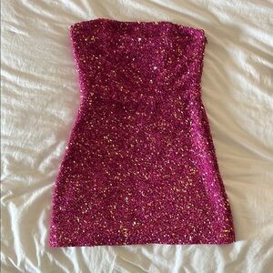 Sparkling Pink Sequin Dress